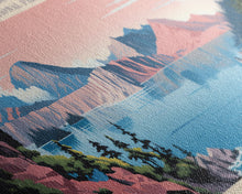 Load image into Gallery viewer, Crater Lake National Park, Panoramic Oregon Travel Art, National Park Print, Minimalist Travel Art, Midcentury Modern Style Landscape
