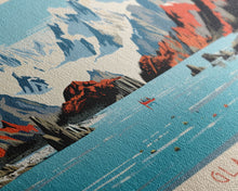 Carregar imagem no visualizador da galeria, Glacier Bay National Park, Panoramic Alaska Travel Art, National Park Print, Minimalist Travel Art, Midcentury Modern Style Landscape
