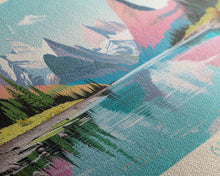 Carregar imagem no visualizador da galeria, Glacier National Park, Panoramic Montana Travel Art, National Park Print, Minimalist Travel Art, Midcentury Modern Style Landscape
