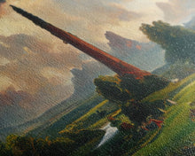 Load image into Gallery viewer, The Dark Tower, Ready To Hang Canvas Print, Panoramic Art, High Fantasy Concept Art
