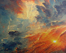 Cargar imagen en el visor de la galería, Forest Sunset Wall Decor, Oil Painting Style, 3 Piece Wall Art, Ready To Hang Canvas Print, Cool Unique Living Room Wall Art Decor
