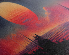 Load image into Gallery viewer, Haunted Sunset, Spooky Halloween Art, Gloomy Wall Decor, 3 Piece Canvas Decor, 3 Piece Wall Art, Ready To Hang Canvas Prints
