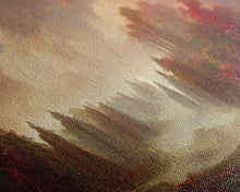 Load image into Gallery viewer, Hazy Forest Fantasy Art, Ready To Hang Canvas Print, Panoramic Art, Fog Covered Forest High Fantasy RPG Concept Art
