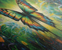Cargar imagen en el visor de la galería, Panoramic Extra Wide Butterfly Wall Art Canvas Print, Framed Wall Art, Girl&#39;s Room Decor, Kid Room Art, Christmas Gift
