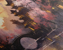 Load image into Gallery viewer, Dawn In Kyoto, Japan - Framed Canvas Print - Panoramic Painting Wall Art - Cute Wall Decor - Japanese Style Art
