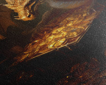 Load image into Gallery viewer, Dragon Art, Fantasy Art, Treasure Chest, Canvas Print, Wall Hanging, Portrait Art, Video Game Art, Nerdy Home Decor, Gift For Friend
