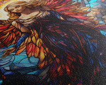 Carregar imagem no visualizador da galeria, Angel, Fantasy Art, Angel Wings, Canvas Print, Wall Hanging, Portrait Art, Stained Glass Art, Housewarming Gift, Bedroom Teen Girl Art
