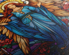 Carregar imagem no visualizador da galeria, Angel, Fantasy Artwork Canvas Print, Wall Hanging, Portrait Art, Stained Glass Art, Mystical Wall Art, Tiny House Decor, Gift For Women
