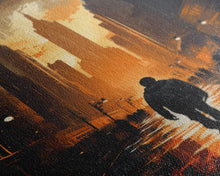 Load image into Gallery viewer, Dystopian Art, City, Urban Art, Cityscape Art, Canvas Print, Wall Hanging, Portrait Art, Gift For Coworker, Video Game Art, Tiny House Decor
