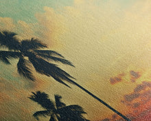 Load image into Gallery viewer, Distressed Old Photo Of Miami Beaches In the 1980s - Framed Canvas Print - Photography Print - Vaporwave Aesthetic Wall Art
