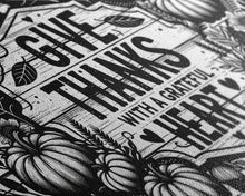 Load image into Gallery viewer, Give Thanks With A Grateful Heart Modern Farmhouse Wall Decor, Dining Room Wall Sign Kitchen Decor Large Framed Canvas Print, Fall Wall Art
