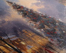 Cargar imagen en el visor de la galería, Christmas Village Winter Wonderland Wall Art Framed Canvas Print -  Christmas Wall Art - First Christmas - Christmas Tree Art Holiday Decor
