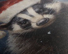 Carregar imagem no visualizador da galeria, Cute Christmas Badger In A Santa Hat, Framed Canvas Print, Christmas Art, Christmas Decor, Christmas Art Print, Christmas Wall Art
