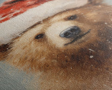 Carregar imagem no visualizador da galeria, Cute Christmas Bear In A Santa Hat, Framed Canvas Print, Christmas Art, Christmas Decor, Christmas Art Print, Christmas Wall Art
