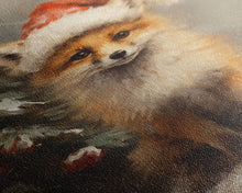 Carregar imagem no visualizador da galeria, Cute Christmas Red Fox - Farmhouse Christmas Decor - Fawn Dressed For Christmas - Xmas Decor - Christmas Wall Art- Holiday Decorations
