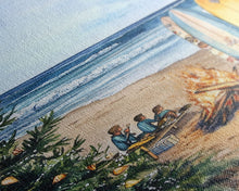 Cargar imagen en el visor de la galería, Christmas At The Beach, Framed Canvas Print, Christmas Decor, Christmas Art, Christmas Art Prints, Tropical Christmas, Beach House Art
