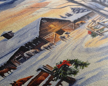 Cargar imagen en el visor de la galería, Christmas On The Farm, Winter Wall Art Framed Canvas Print, Gift Idea, Seasonal Decor, Barn Painting, Farmhouse Art
