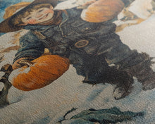 Load image into Gallery viewer, Cowboy Christmas Decor Framed Canvas Print with Pumpkin in Snow, Rustic Holiday Home Wall Art and Seasonal Gift Idea 2024
