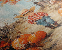 Carregar imagem no visualizador da galeria, Autumn Cowboy Decor Canvas Print with Pumpkins, Fall Holiday Wall Art and Seasonal Gift Idea 2024
