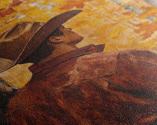 Load image into Gallery viewer, Cowboy in Autumn Forest Framed Canvas Print - Rustic Fall Wall Art Perfect Gift Idea 2024 Country Decor - Moody Landscape Art
