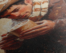 Load image into Gallery viewer, Cowboy with Coffee Mug in Autumn Framed Canvas Print - Fall Country Wall Art 2024 Rustic Home Decor and Gift Idea
