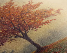 Load image into Gallery viewer, Framed Canvas Print of a Fall Landscape with Vibrant Autumn Tree and Leaves, Seasonal Wall Art, Best Gift Idea, Modern Farmhouse Decor
