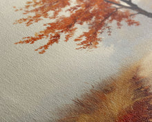 Load image into Gallery viewer, Framed Canvas Print of a Cozy Autumn Path with Trees and Fall Leaves, Rustic Country Decor, Moody Landscape Art, Best Gift Idea, Fall Decor
