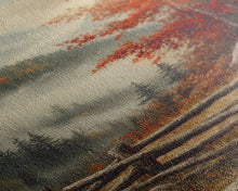 Carregar imagem no visualizador da galeria, Canvas Print of Autumn Trees in Misty Landscape, Fall Wall Art, Moody Landscape, Modern Farmhouse, Best Gift Idea, Rustic Fall Decor
