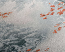 Carregar imagem no visualizador da galeria, Canvas Print of Winter Wonderland with Red Leaves in Snow, Winter Wall Art, Best Gift Idea, Moody Landscape, Christmas Home Decor
