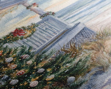 Cargar imagen en el visor de la galería, Coastal Christmas Tree Framed Canvas Print, Festive Holiday Decor Tree Beach and Ocean View, Nautical Wall Art Tropical Christmas Decor
