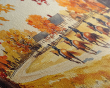 Carregar imagem no visualizador da galeria, Fall farmhouse wall art Framed Canvas Print equestrian scene autumn country decor cozy farmhouse holiday decor above sofa art gift idea
