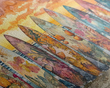 Carregar imagem no visualizador da galeria, Fall Surfboards Beach Art Print Canvas Wall Art Autumn Surfboard Beach Scene Seasonal Wall Art Framed Canvas Print Fall Beach Decor
