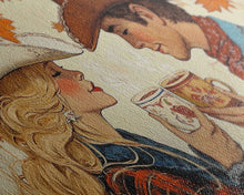 Load image into Gallery viewer, Cowgirl &amp; Cowboy Enjoy Some Hot Chocolate, Art For Couples, Framed Canvas Print, Rustic Farmhouse Home Decor, Wall Art Rustic Decor
