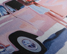 Load image into Gallery viewer, Cute Cowgirl and Her Pink Truck, Framed Canvas Print, Retro Pink Fall Decor, Wall Art Fall Home Decor, Ideal Gift Idea Rustic Seasonal Decor
