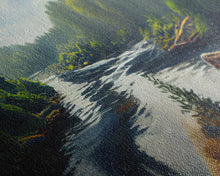 Cargar imagen en el visor de la galería, Flowing River wall decor, ready to hang canvas print wall art, blue river cabin art, lake house art
