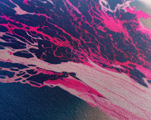 Carregar imagem no visualizador da galeria, Bubblegum Pink Abstract Explosion Art, Extra Large Wall Art, Framed Panoramic Canvas Print, Framed Wall Art
