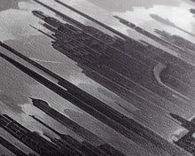 Load image into Gallery viewer, Dystopian Art Deco Style Architecture, Extra Large Wall Art, Framed Panoramic Canvas Print, Framed Wall Decor
