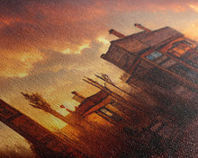 Load image into Gallery viewer, Wild West Abandoned Saloon, Extra Large Wall Art, Framed Panoramic Canvas Print, Framed Wall Art
