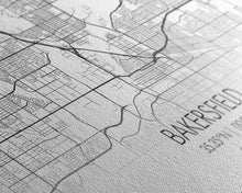 Load image into Gallery viewer, Bakersfield Street Map, California Map, Map Print, Modern Art, Wall Art, Canvas Print, Cabin Décor, Gift For Home, Unique Wall Art, Room Art
