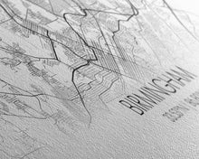 Load image into Gallery viewer, Panoramic Birmingham City Map, Alabama Art, Map Print, Minimalist Wall Art, Canvas Art, Housewarming Gift, Street Map Art, Closing Gift
