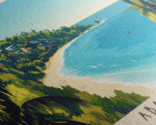 Carregar imagem no visualizador da galeria, Abaka Bay, Haiti Panoramic Print, Vacation Gift, Haiti Wall Art, Beach Painting, Beach Decor, Beach Or Lakehouse Art

