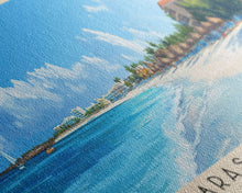Carregar imagem no visualizador da galeria, Arashi Beach, Aruba Panoramic Print, Vacation Gift, Aruba Wall Art, Beach Painting, Beach Decor, Large Wall Art, Wood Frame Art
