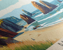 Load image into Gallery viewer, Bandon, Oregon Panoramic Print, Vacation Gift, Oregon Wall Art, Vacation Wall Art, Vacatation Memories, Beach Decor, Beach Or Lakehouse Art
