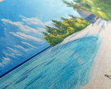 Load image into Gallery viewer, Baros, Maldives Panoramic Print, Vacation Gift, Maldives Wall Art, Beach Painting, Beach Decor, Large Wall Art, Wood Frame Art
