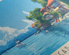 Load image into Gallery viewer, Bocas del Toro , Panamá Panoramic Beach Print, Vacation Gift, Panamá Wall Art, Beach Painting, Beach Decor, Beach Painting
