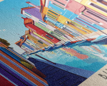 Carregar imagem no visualizador da galeria, Burano, Italy Panoramic Print, Vacation Gift, Italy Wall Art, Beach Painting, Beach Decor, Beach Or Lakehouse Art
