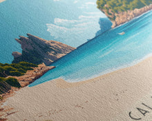 Cargar imagen en el visor de la galería, Cala Saura, Spain Panoramic Print, Vacation Gift, Spain Wall Art, Beach Painting, Beach Decor, Large Wall Art, Wood Frame Art
