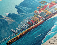 Carregar imagem no visualizador da galeria, Cape Town, South Africa Panoramic Print, Vacation Gift, South Africa Wall Art, Beach Painting, Beach Decor, Large Wall Art, Wood Frame Art
