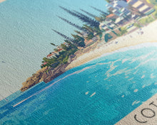 Load image into Gallery viewer, Cottesloe, Australia Panoramic Print, Vacation Gift, Australia Wall Art, Beach Painting, Beach Decor, Large Wall Art, Wood Frame Art
