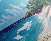 Load image into Gallery viewer, Crane Beach, Barbados Panoramic Print, Vacation Gift, Barbados Wall Art, Beach Painting, Beach Decor, Large Wall Art, Wood Frame Art
